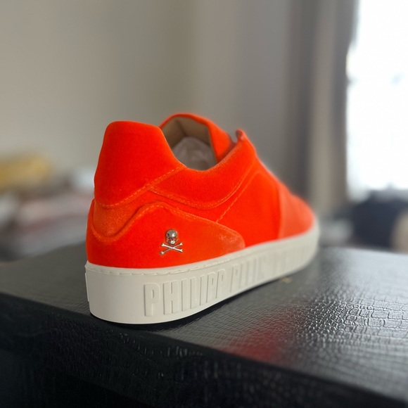 Philipp Plein King Power Limited Edition Orange Velvet Sneakers - Picture 4 of 6